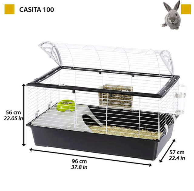 Клітка для кроликів та морських свинок Ferplast Casita 100 синя 95х57х56 см 57066170 - Фото 2 Клітка для кроликів та морських свинок Ferplast Casita 100 синя 95х57х56 см 57066170 - зображення 2