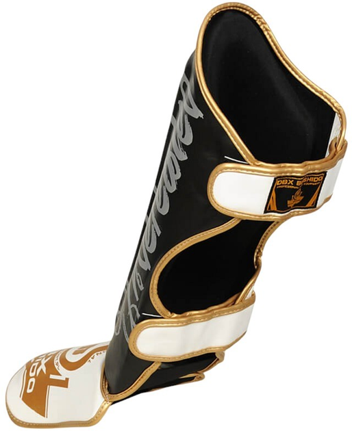 Ochraniacze piszczele i stopy Bushido SP-10v5 XL White/Black/Gold (5902539018387) - obraz 4