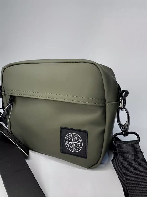 Сумка-мессенджер через плечо Stone Island в цвете хаки. - изображение 2