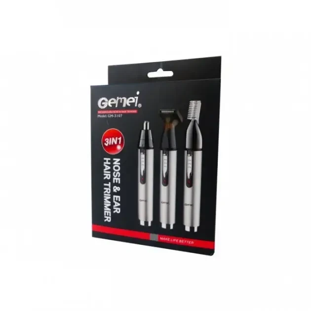 Триммер Gemei GM 3107 3 в 1 для носа, бороды, ушей, бровей - изображение 9