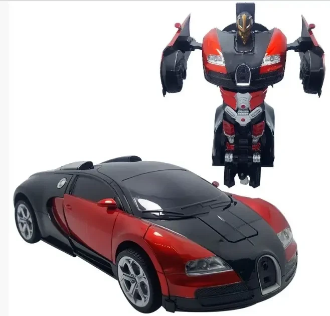 Машинка Трансформер Bugatti Robot Car Червона - Фото 2 Машинка Трансформер Bugatti Robot Car Червона - зображення 2