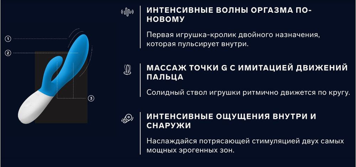 Вибратор Lelo Ina Wave цвет голубой (03676008000000000) - изображение 4