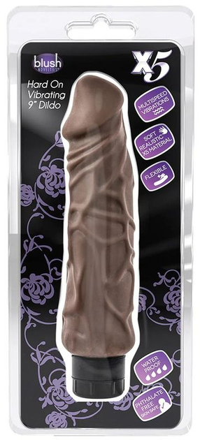 Вибратор Blush Novelties Hard On Vibrating 9 inch Dildo цвет коричневый (16013014000000000) - изображение 4