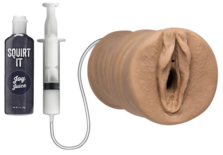 Мастурбатор Doc Johnson Squirt It: Squirting Pussy Stroker with Joy Juice колір тілесний-карамель (21802852000000000) - зображення 2