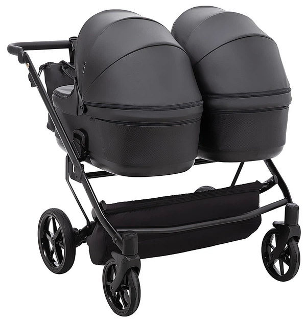 Коляска 2 в 1 для двойни Adamex Leo Duo Eco SA-2 черний - Фото 5 Коляска 2 в 1 для двойни Adamex Leo Duo Eco SA-2 черний - изображение 5