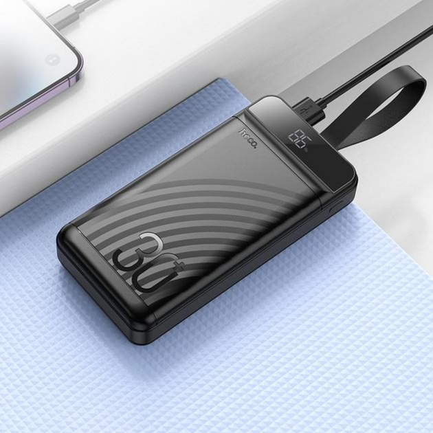 Павербанк Hoco J123B 30000mAh 22.5W+PD20W 3USB/1Type-C Черный - изображение 5