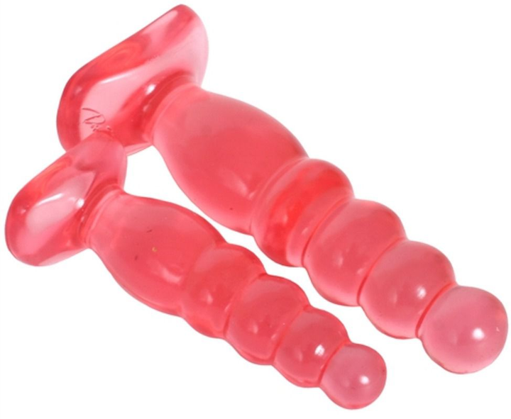 Комплект из 2х анальных пробок Doc Johnson Crystal Jellies Anal Delight Traner цвет красный (12651015000000000) - изображение 2
