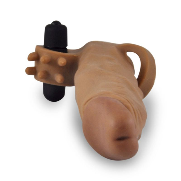 Насадка на пеніс з вібрацією Pleasure X-Tender Series Perfect for 5-6.5 inches Erect Penis колір коричневий (+18913014000000000) - зображення 5