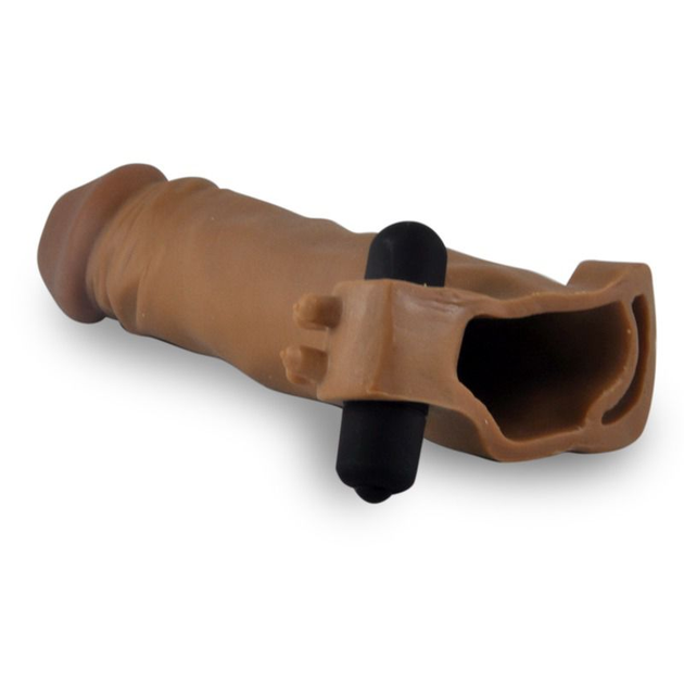 Насадка на пеніс з вібрацією Pleasure X-Tender Series Perfect for 5-6.5 inches Erect Penis колір коричневий (+18913014000000000) - зображення 6