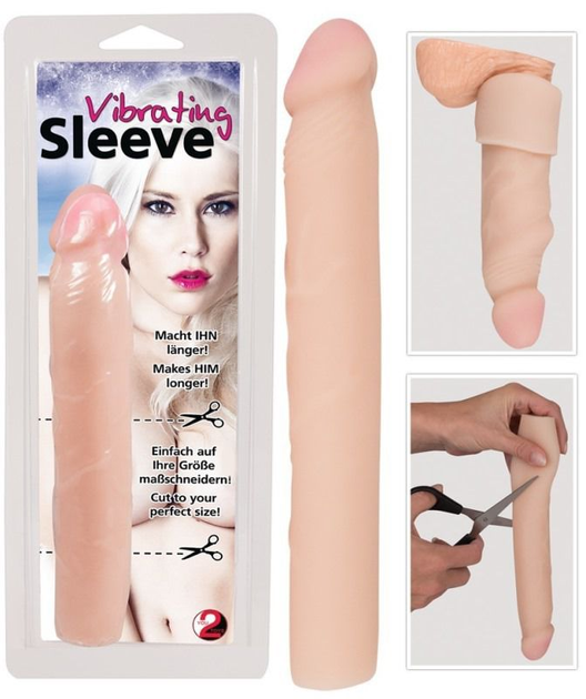 Подовжуюча насадка на пеніс з вібрацією Vibrating Sleeve (18338000000000000) - зображення 2