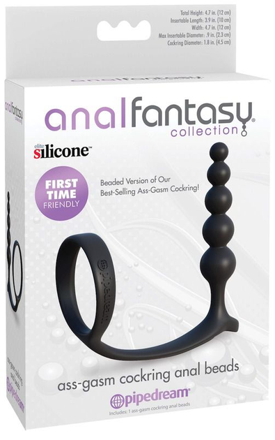 Анальные бусы с эрекционным кольцом Pipedream Anal Fantasy Collection Ass-gasm Cockring Anal Beads (22336000000000000) - изображение 9
