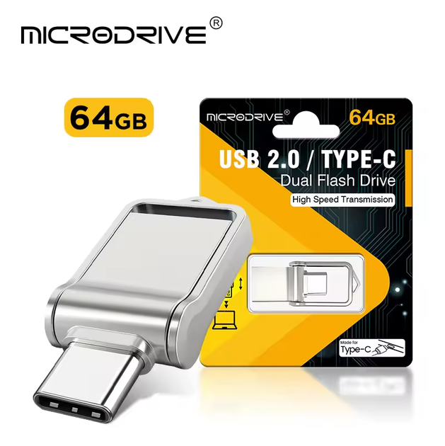 Двухсторонняя флешка USB и Type-C флешка Microdrive 64GB - изображение 2