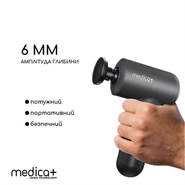 Перкусійний масажер для тіла і м'язів Medica+ MassHand Pro 4.0 Black - зображення 8