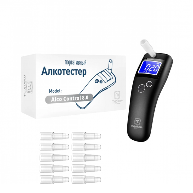 Алкотестер medica+ alco control 8.0 + комплект мундштуків 40шт. - изображение 2