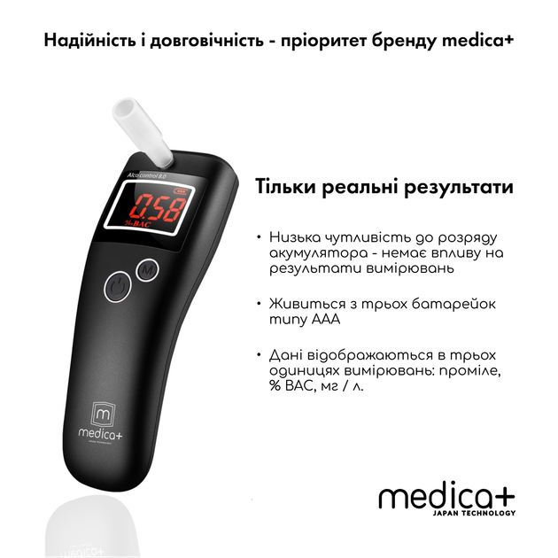 Алкотестер medica+ alco control 8.0 + комплект мундштуків 40шт. - изображение 6