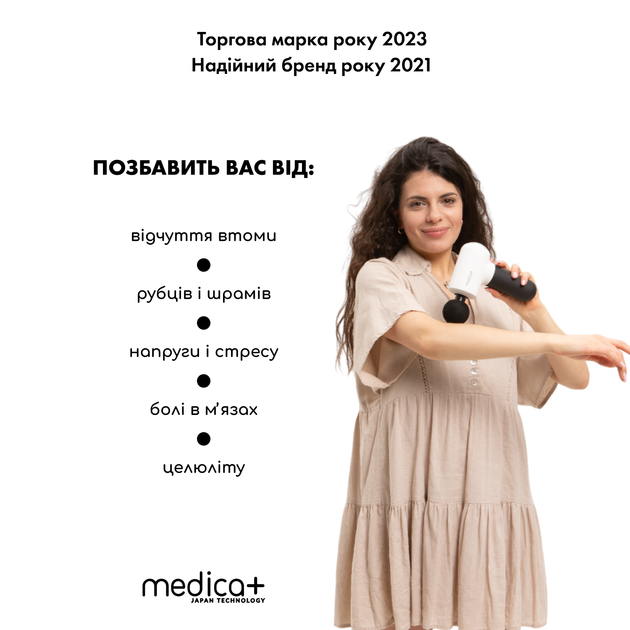 Перкусійний ручний масажер для тіла та м'язів Medica+ MassHand Pro 4.0 (Японія) White - зображення 9
