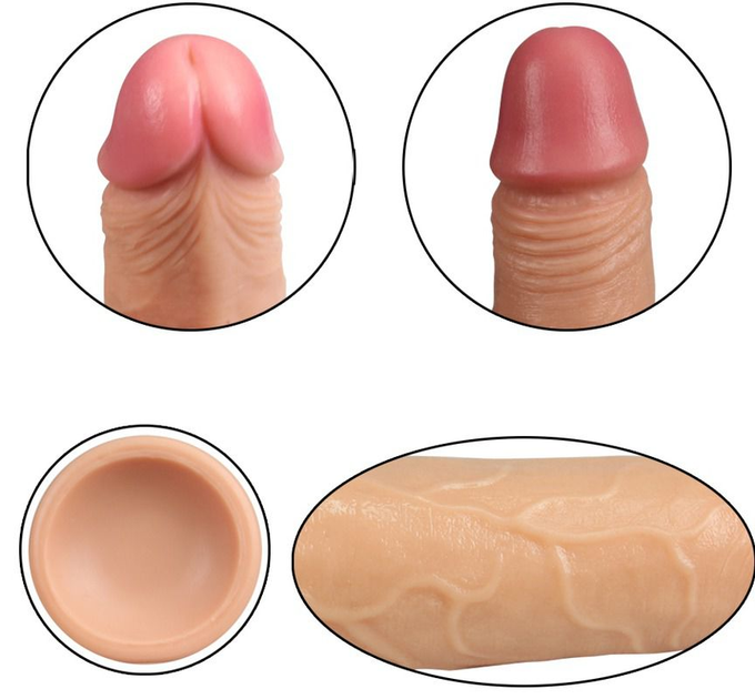 Фаллоимитатор Lovetoy Dual-Layered Platinum Silicone Nature Cock 7 цвет телесный (19581026000000000) - изображение 5