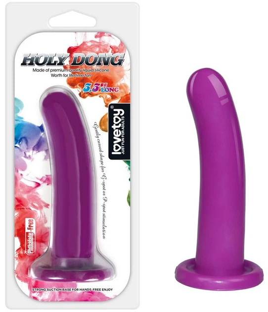 Гладкий фаллоимитатор Lovetoy Silicone Holy Dong Medium цвет фиолетовый (20854017000000000) - изображение 5