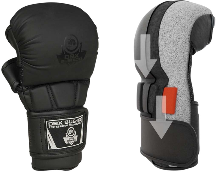 Rękawice MMA Bushido Black Master E1v9 rozmiar L Black (5902539019568) - obraz 6
