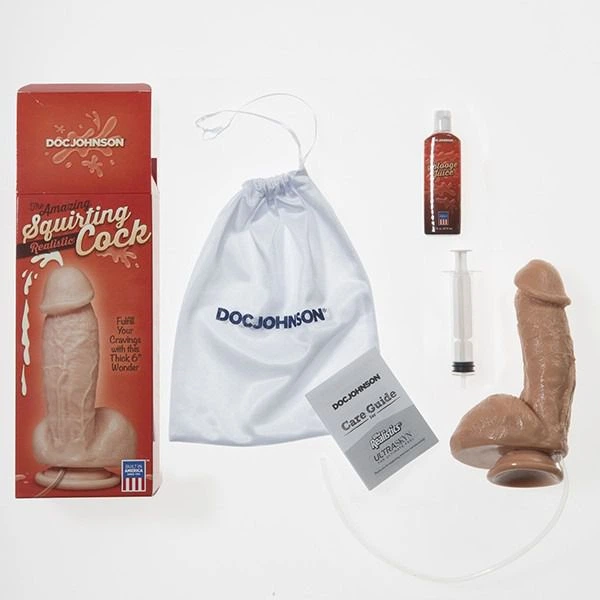 Фаллоимитатор с имитацией семяизвержения Doc Johnson Squirting Realistic Cock, 17 см цвет телесный (03802026000000000) - изображение 10