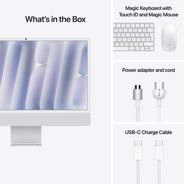 Monoblok Apple iMac 24" M4 4.5K 10‑rdzeniowy GPU 256GB Silver (MWUU3RU/A) (QWERTY+cyrylica) - obraz 9