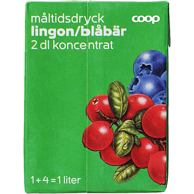 Ягідний концентрат брусниця+яблуко+чорниця, 200 мл Coop coop_lingon_2dl - Фото 1 Ягідний концентрат брусниця+яблуко+чорниця, 200 мл Coop coop_lingon_2dl - зображення 1