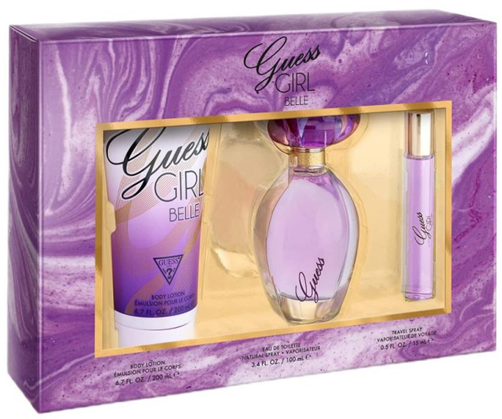 Zestaw damski Guess Girl Belle Woda toaletowa 100 ml + Woda toaletowa 15 ml + Balsam do ciała 200 ml (85715329257) - obraz 1