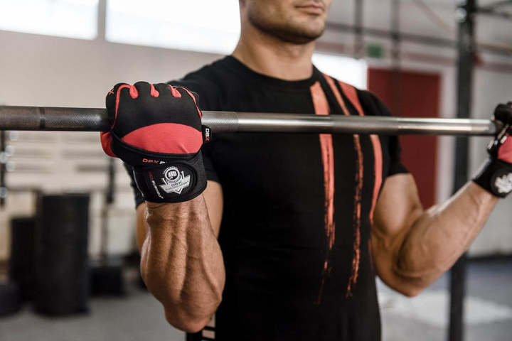 Рукавички для фітнесу Bushido GRIP-X WG-161 L Black/Red (5902539012538) - зображення 9