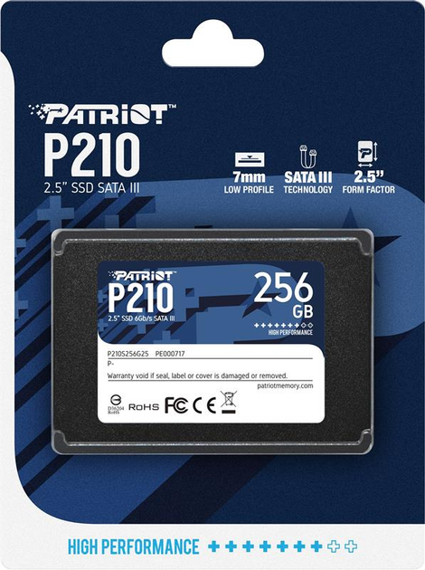 Накопичувач SSD 256GB Patriot P210 2.5" SATAIII TLC (P210S256G25) - зображення 4