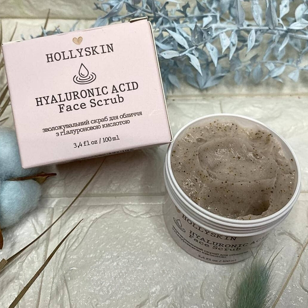 Скраб для обличчя з гіалуроновою кислотою HOLLYSKIN Hyaluronic Acid Face Scrub, 100 мл - зображення 5