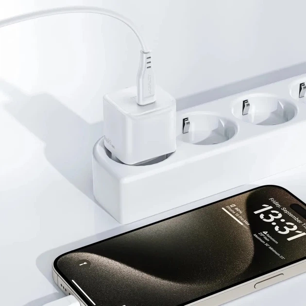 Мережевий зарядний пристрій Acefast A73 mini PD20W GaN single USB-C charger set C3-03 White (6974316282655) - зображення 5