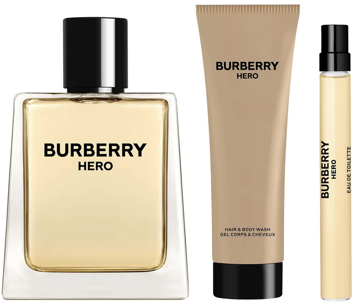 Набір для чоловіків Burberry Hero Парфумована вода 100 мл + Парфумована вода 10 мл + Гель для душу 75 мл (3616305255228) - зображення 2