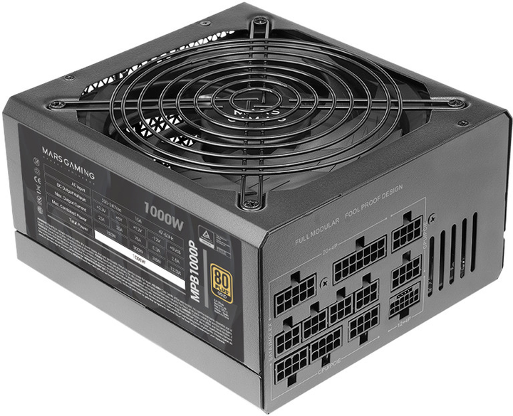 Zasilacz Tacens Mars Gaming MPB1000P 1000W (TACMARS-MPB1000P) - obraz 1