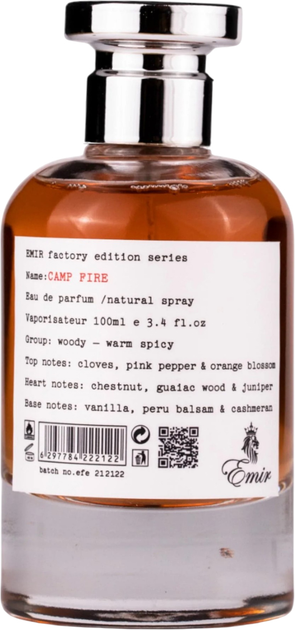 Woda perfumowana unisex Emir Factory Edition Camp Fire 100 ml (6297784222122) - obraz 1