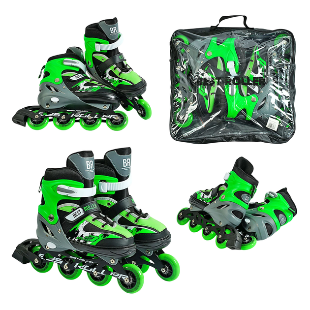 Детские ролики 944-М Best Roller, размер 34-37, стелька 21.5-24 см, колеса d - 7 см. Green (151228) - Фото 2 Детские ролики 944-М Best Roller, размер 34-37, стелька 21.5-24 см, колеса d - 7 см. Green (151228) - изображение 2