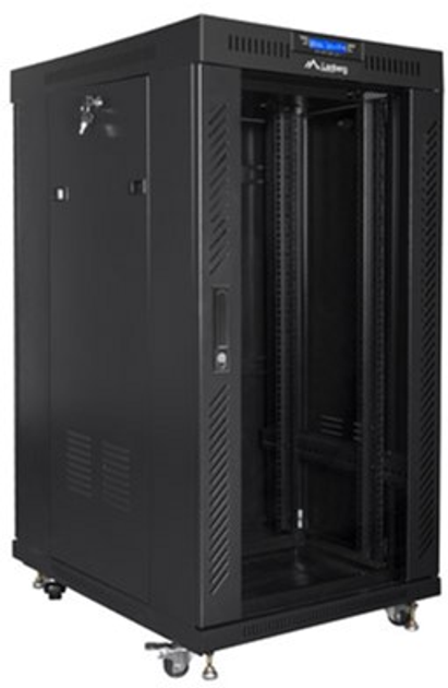 Szafa stojąca serwerowa Lanberg 19" 22U 600x800 Black (FF01-6822-12BL) - obraz 3