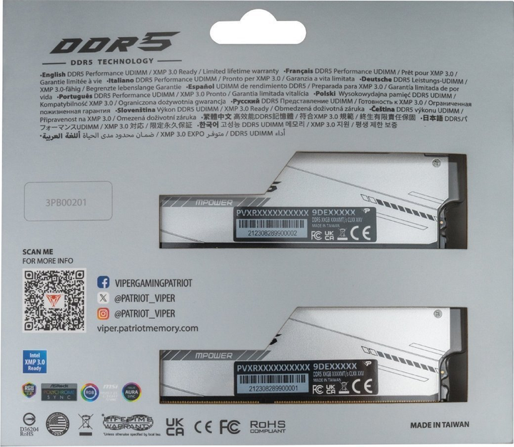 Оперативна пам'ять Patriot DDR5-8000 49152MB PC5-64000 (Kit of 2x24576) Viper Xtreme 5 MPower RGB Black (PVXR548G80C38KM) - зображення 7