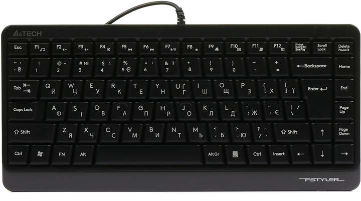 Клавиатура проводная A4Tech FKS11 USB Grey/Black (4711421960458) - изображение 1