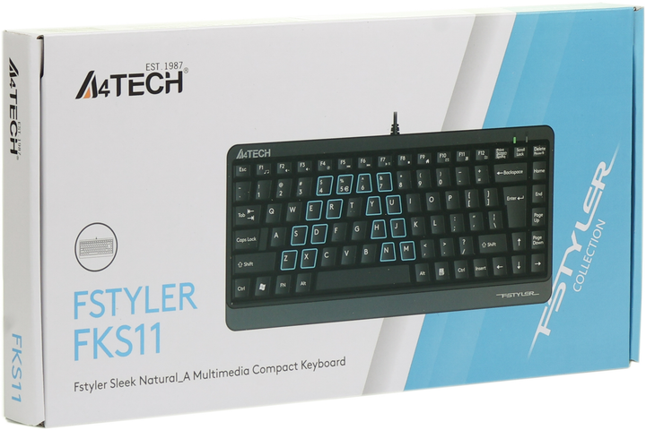 Клавиатура проводная A4Tech FKS11 USB Grey/Black (4711421960458) - изображение 7