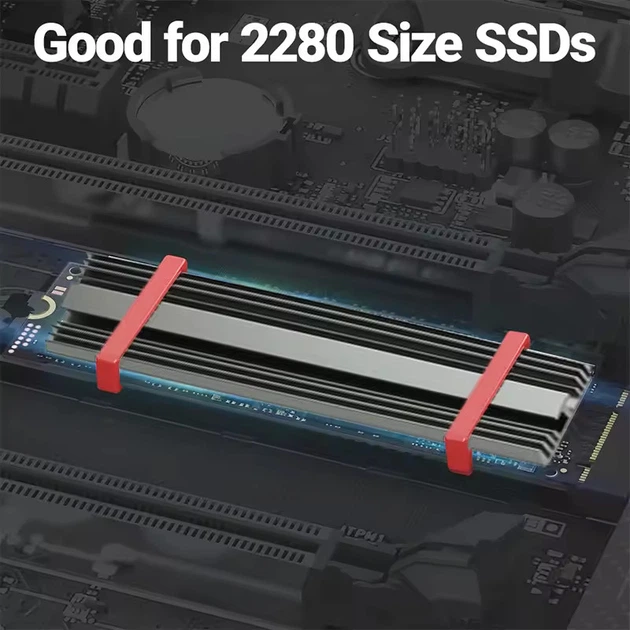 Радиатор охлаждения SSD M.2 2280 с термопрокладками, 5 мм, алюминиевый, для ссд ПК/мини ПК/ноутбук/PS5, серый - изображение 3