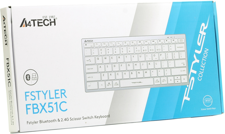 Клавиатура беспроводная A4Tech FBX51C Wireless White (4711421972987) - изображение 8