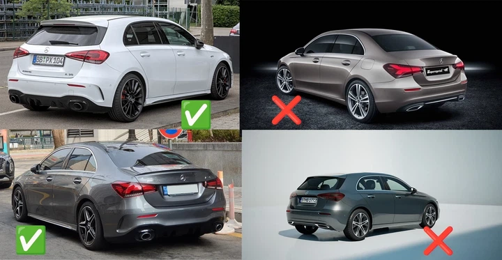 Комплект брызговиков Premium AMG/A35 (4 шт) для Mercedes A-Class W177 (2018 и новее) - изображение 3