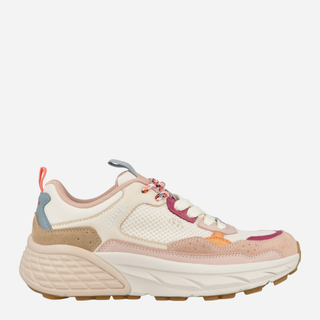 Sneakersy damskie Jeep JL51513A-080 38 25.5 cm Beżowy/Różowy (8052597155962) - obraz 1