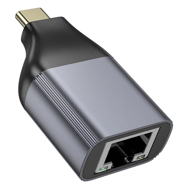 Компактний Перехідник Hoco UA35 Type-C to RJ45 Metal grey - Фото 3 Компактний Перехідник Hoco UA35 Type-C to RJ45 Metal grey - зображення 3