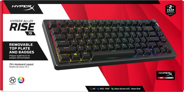 Klawiatura przewodowa HyperX Alloy Rise 75 PBT HX Red USB Black (7G7A4AA) - obraz 7