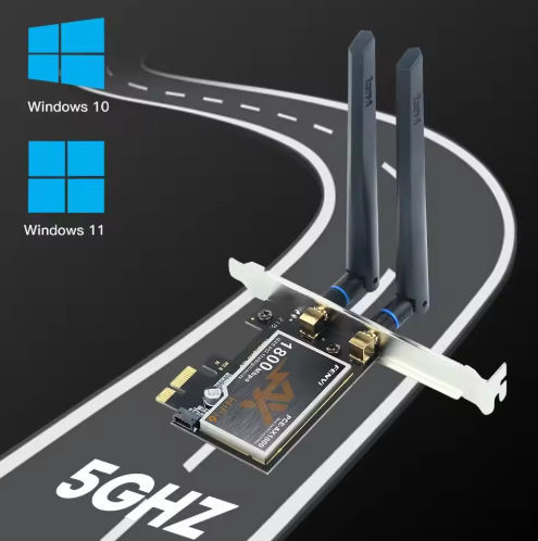 Адаптер FENVI WiFi 6 PCIe 1800 Мбіт/с AX1800 Бездротовий настільний Bluetooth 5.2 802.11AX Dual Band 2.4G/5G - зображення 3