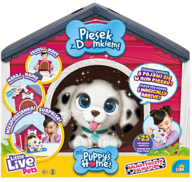 Maskotka Cobi Little Live Pets Dalmatyńczyk piesek z domkiem 26483 (630996264836) - obraz 1