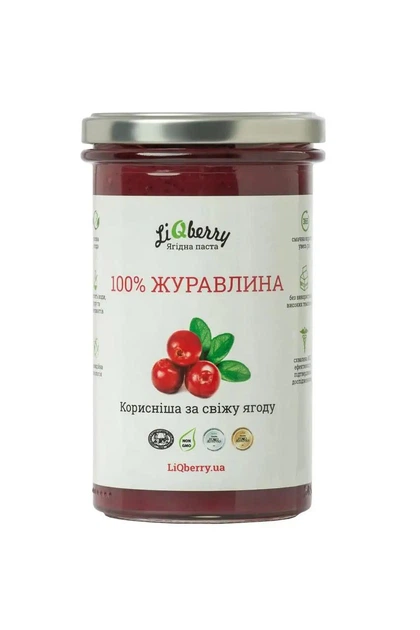 Журавлинна паста LiQberry 545 мл - Фото 1 Журавлинна паста LiQberry 545 мл - зображення 1