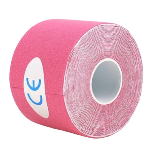 Тейп Кінезіо Kinesiology Tape кінезіологічна стрічка рожевий 2.5 см - зображення 1