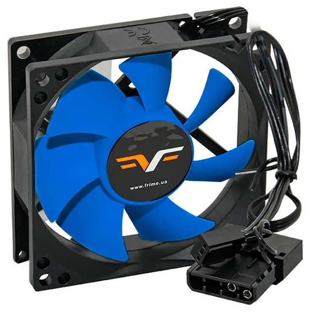 Вентилятор Frime (FBF80HB3) 80x80x25мм, 3pin+Molex, Black/Blue - изображение 2